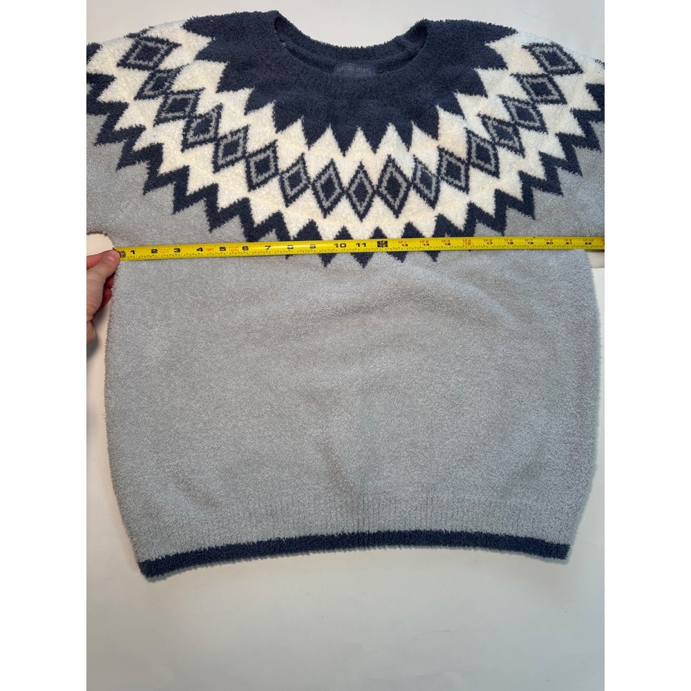 Barefoot Dreams CozyChic XL Fair Isle Knit Pullover Sweater Cozy Soft - Picture 4 of 8